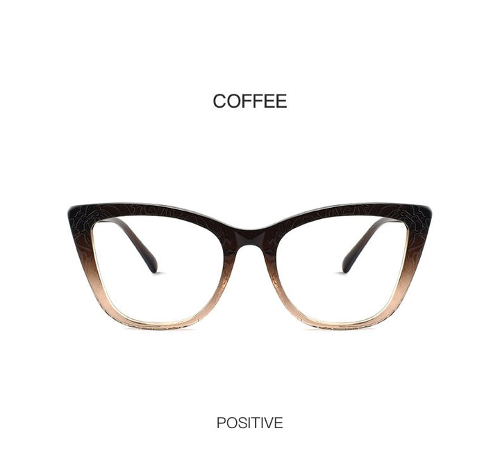 Hotochki Women's Full Rim Cat Eye TR-90 Resin Acetate Frame Eyeglasses Z508 Full Rim Hotochki