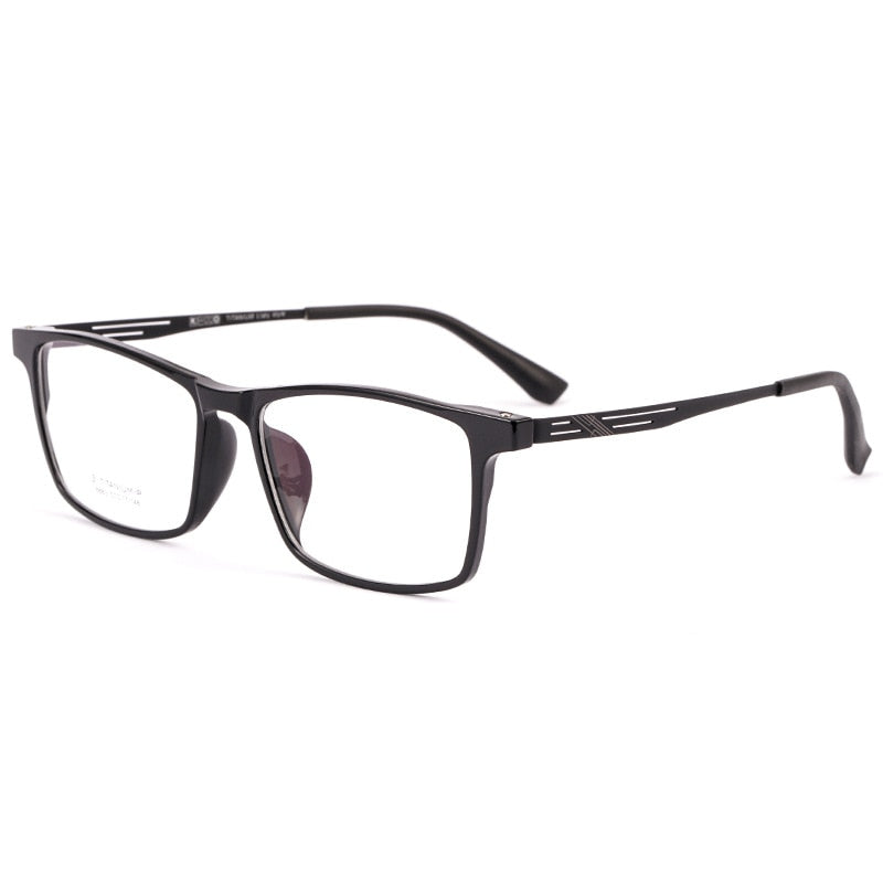 Yimaruili Unisex Full Rim TR 90 Resin β Titanium Frame Eyeglasses Y8883 Full Rim Yimaruili Eyeglasses Brihgt Black