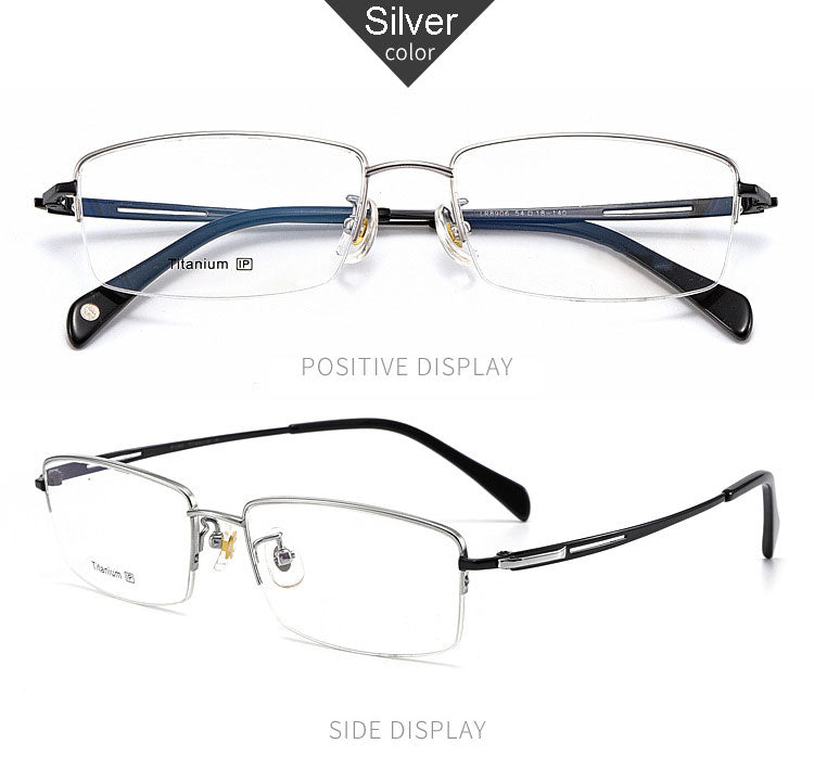 Hotochki Men's Semi Rim Titanium Frame Eyeglasses 8906 Semi Rim Hotochki