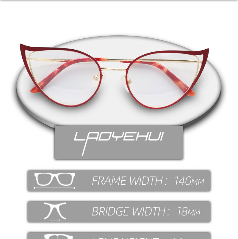 Laoyehui Women's Full Rim Cat Eye Alloy Frame Reading Glasses Anti Blue Light White 90161 Reading Glasses Laoyehui