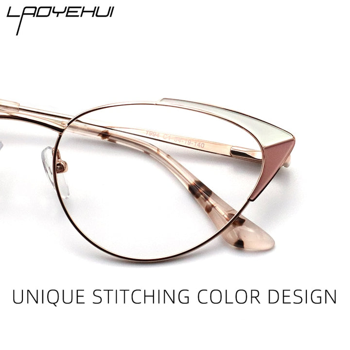 Laoyehui Women's Eyeglasses Cat Eye Alloy Reading Glasses 1994 Reading Glasses Laoyehui