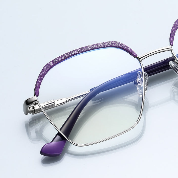 Gmei Women's Full Rim Alloy Square Frame Eyeglasses 3017 Full Rim Gmei Optical