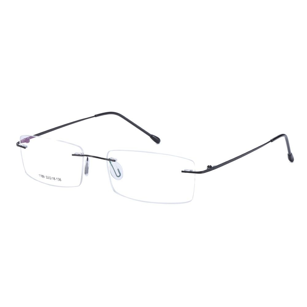 Chashma Ottica Unisex Rimless Square Rectangle Titanium Eyeglasses 763 Rimless Chashma Ottica