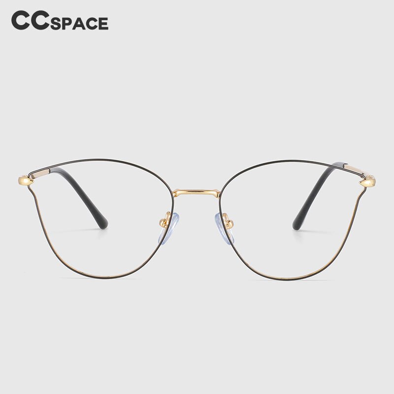 CCspace Unisex Full Rim Square Cat Eye Alloy Frame Eyeglasses 53945 Full Rim CCspace