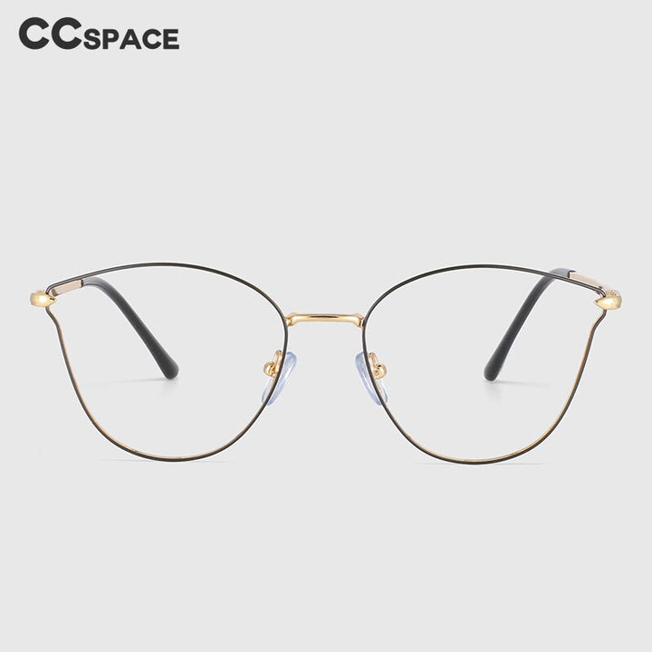 CCspace Unisex Full Rim Square Cat Eye Alloy Frame Eyeglasses 53945 Full Rim CCspace
