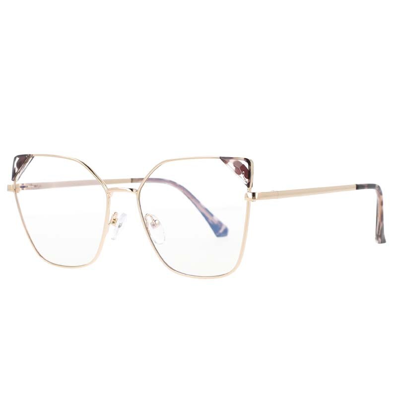 CCspace Women's Full Rim Cat Eye Acetate Alloy Frame Eyeglasses 53143 Full Rim CCspace Leopard