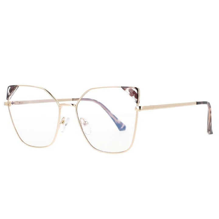 CCspace Women's Full Rim Cat Eye Acetate Alloy Frame Eyeglasses 53143 Full Rim CCspace Leopard