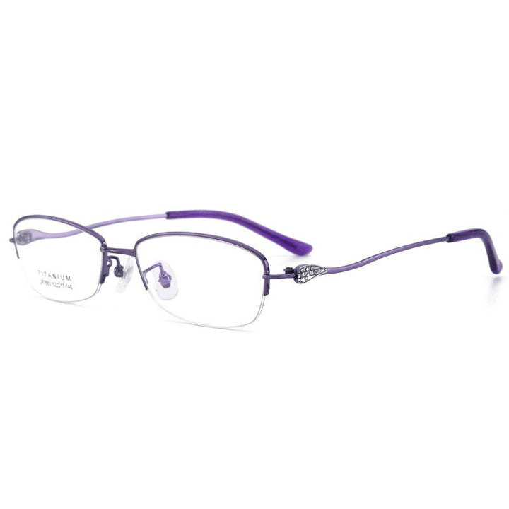 Women's Semi Rim IP Electronic Titanium Plated Frame Lr7883 Semi Rim Bclear