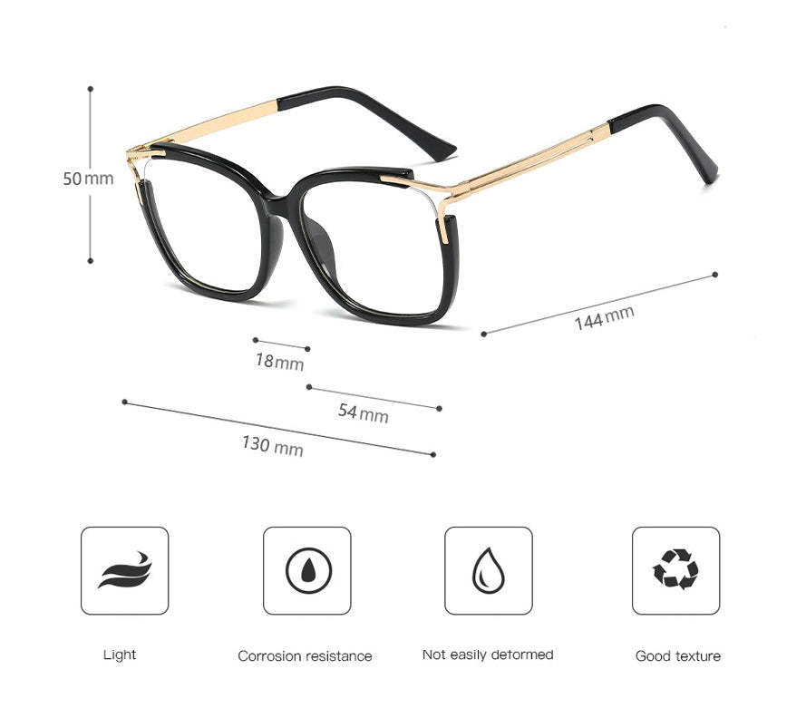 CCspace Unisex Full Rim Square Cat Eye Acetate Frame Eyeglasses 48054 Full Rim CCspace