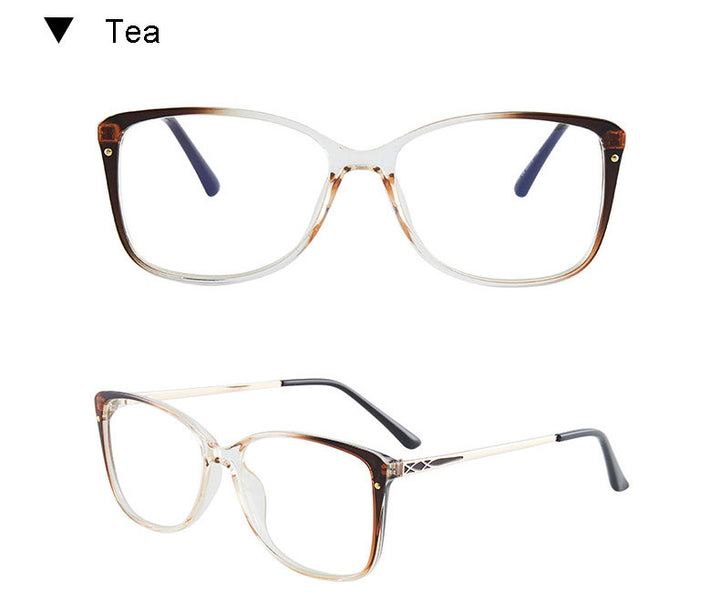 Hotony Women's Full Rim TR 90 Resin Square Frame Eyeglasses 7034 Full Rim Hotony