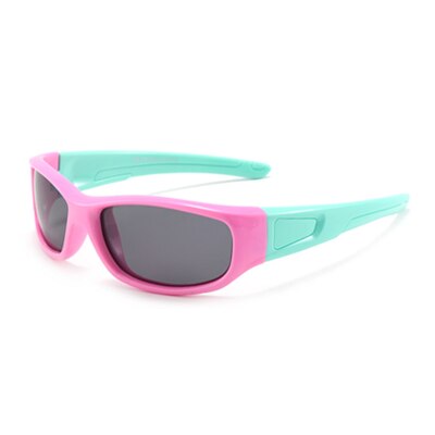 Ralferty Kids' Sunglasses Polarized Flexible Soft Unbreakable K800 Sunglasses Ralferty C3 Pink-Cyan With Glasses Case