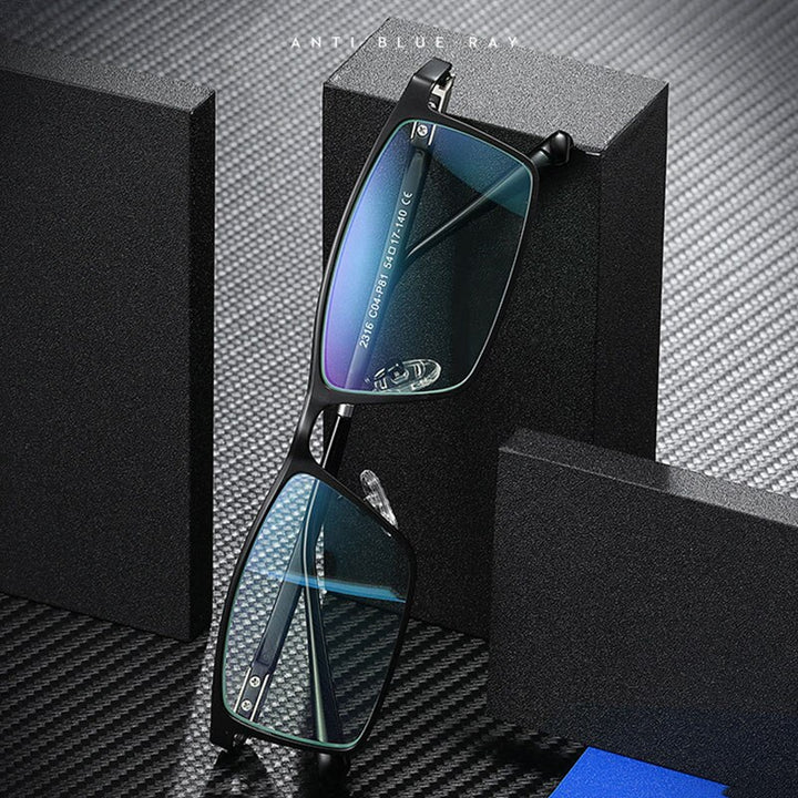 Hotochki Men's Full Rim Alloy Frame Anti Blue Lens Eyeglasses 2316 Full Rim Hotochki