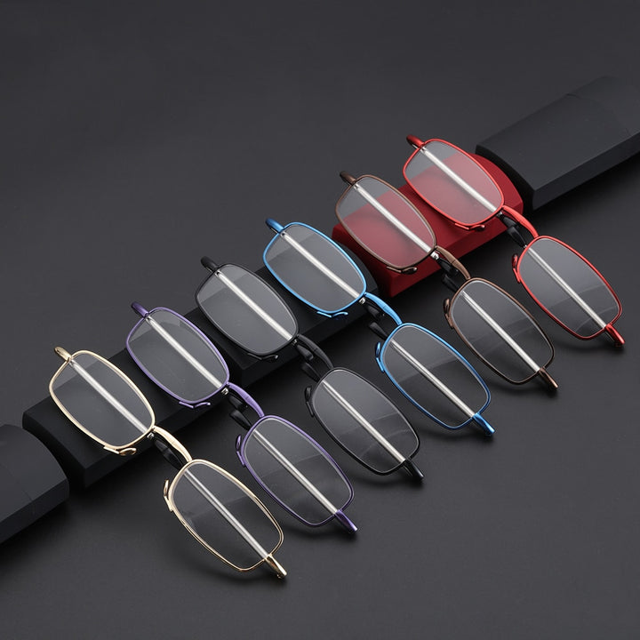 Gootrades Unisex Full Rim Square Alloy Foldable Reading Glasses 5923 Reading Glasses Gootrades