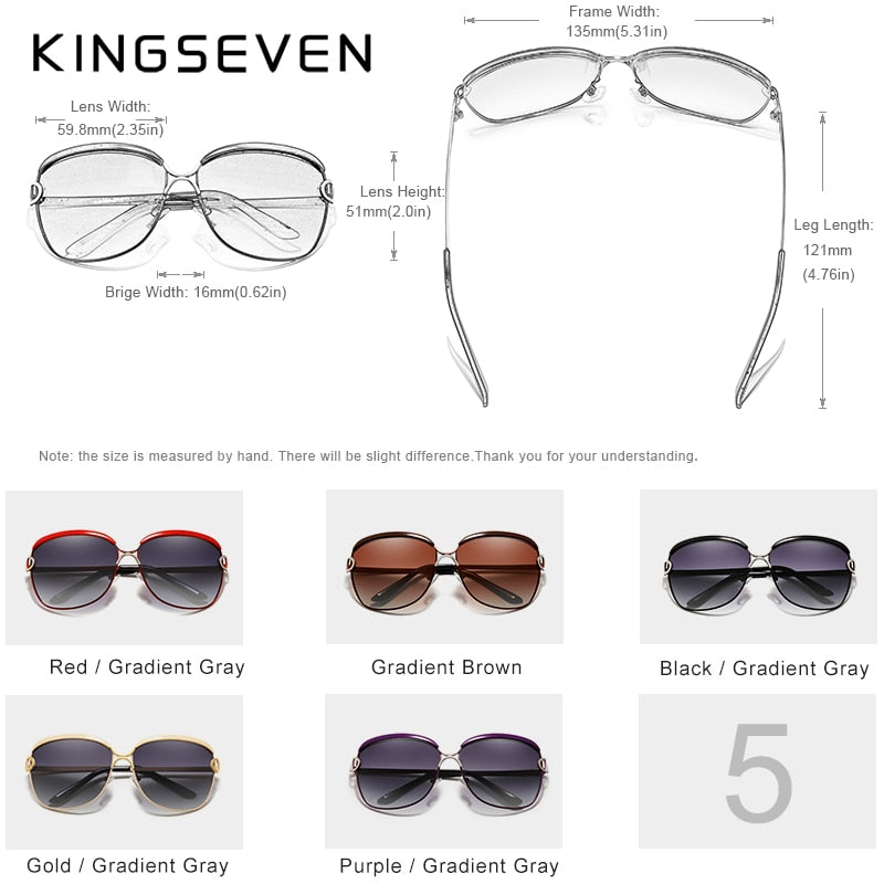 Kingseven Women's Sunglasses Luxury Gradient Polarized Lens Round N-7018 Sunglasses KingSeven