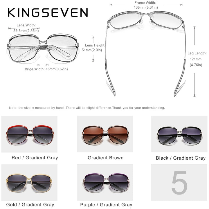 Kingseven Women's Sunglasses Luxury Gradient Polarized Lens Round N-7018 Sunglasses KingSeven