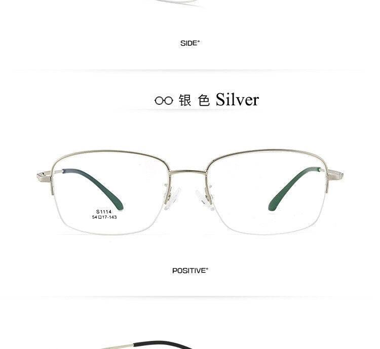 Men's Semi Rim IP Electroplated Titanium Alloy Frame Eyeglasses Zt1114 Semi Rim Bclear