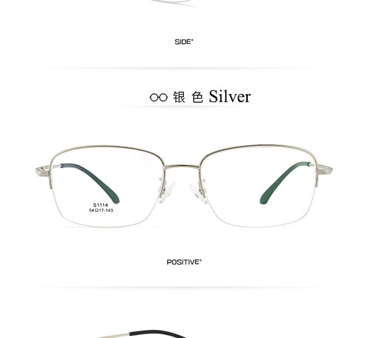Men's Semi Rim IP Electroplated Titanium Alloy Frame Eyeglasses Zt1114 Semi Rim Bclear