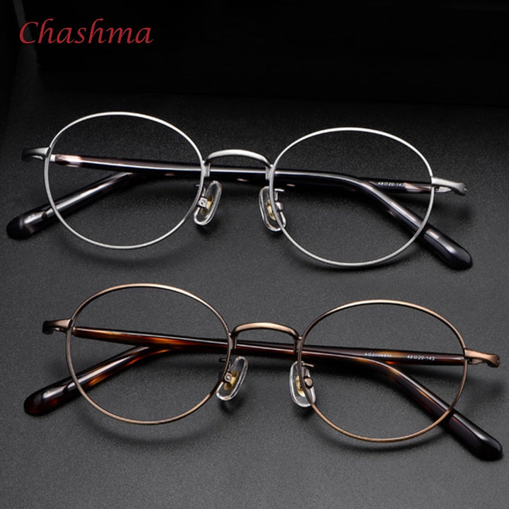 Chashma Ochki Unisex Full Rim Small Round Titanium Eyeglasses 2006 Full Rim Chashma Ochki