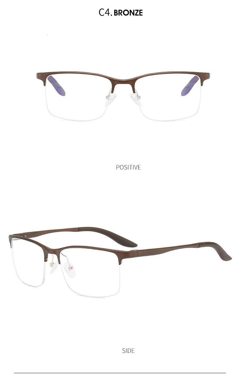 Hdcrafter Men's Semi Rim Square TR 90 Titanium Frame Eyeglasses P6325 Semi Rim Hdcrafter Eyeglasses