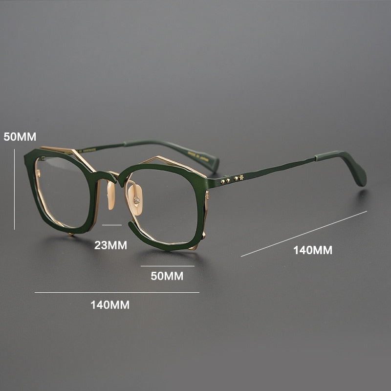 Gatenac Unisex Full Rim Square Titanium Alloy Frame Eyeglasses Gxyj360 Full Rim Gatenac