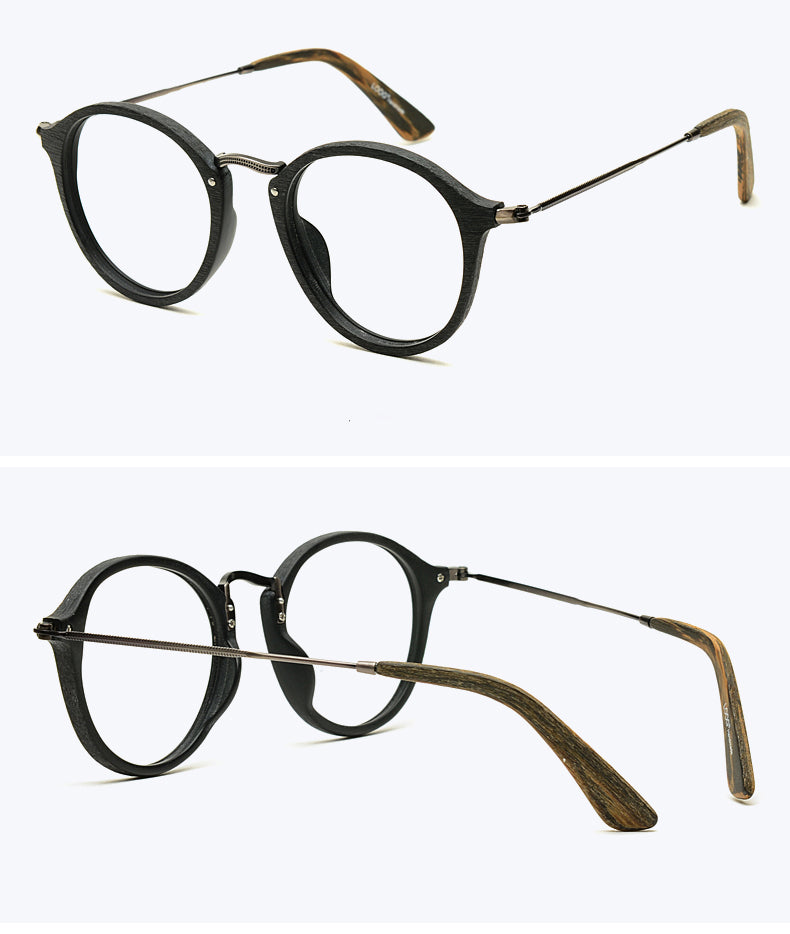 Hdcrafter Unisex Full Rim Round Wood Frame Eyeglasses Rb2447 Full Rim Hdcrafter Eyeglasses