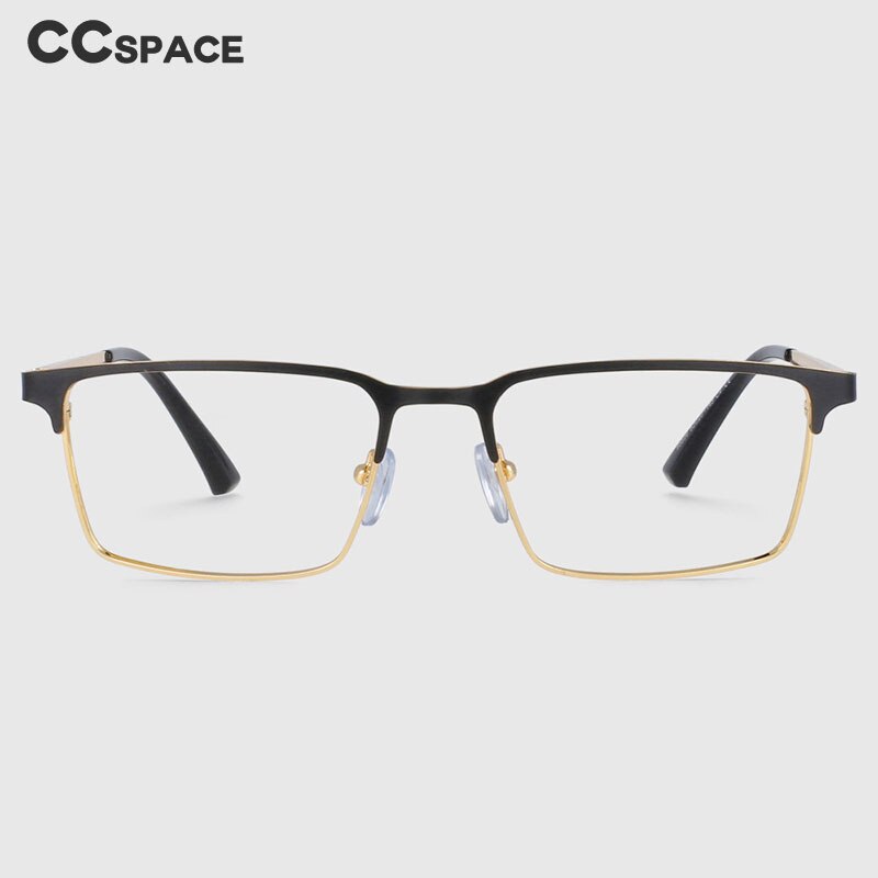CCspace Men's Full Rim Square Alloy Frame Eyeglasses 53946 Full Rim CCspace