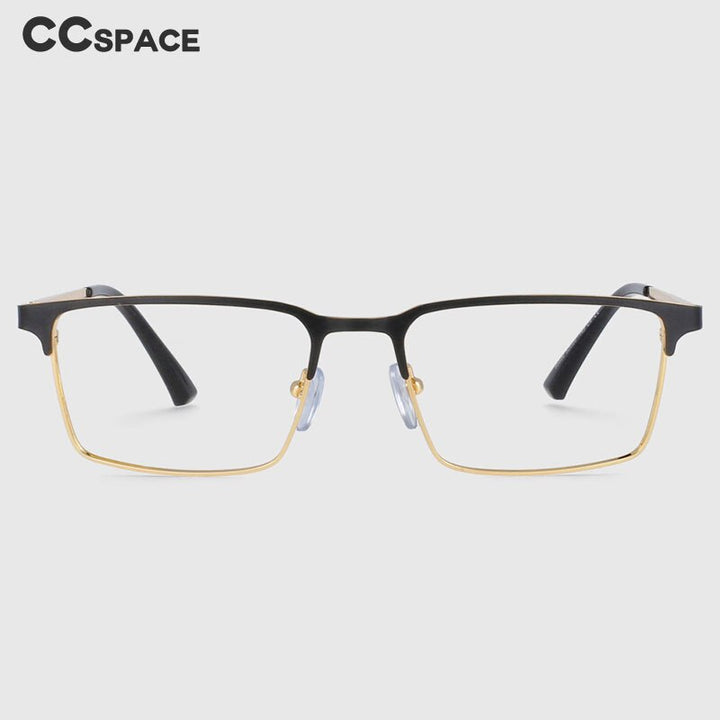 CCspace Men's Full Rim Square Alloy Frame Eyeglasses 53946 Full Rim CCspace