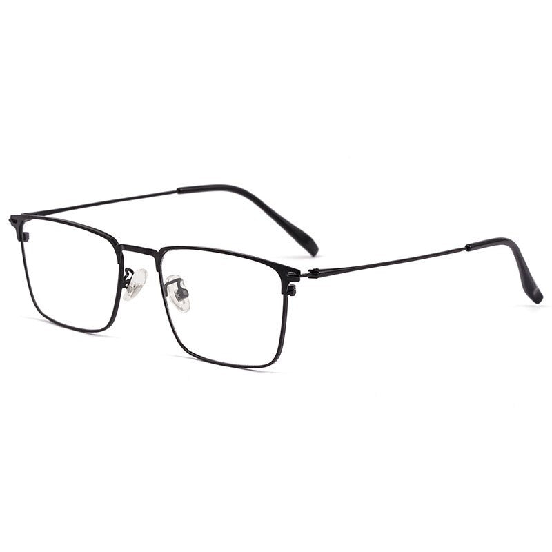 Reven Jate Men's Full Rim Square Alloy Eyeglasses 0606 Full Rim Reven Jate black