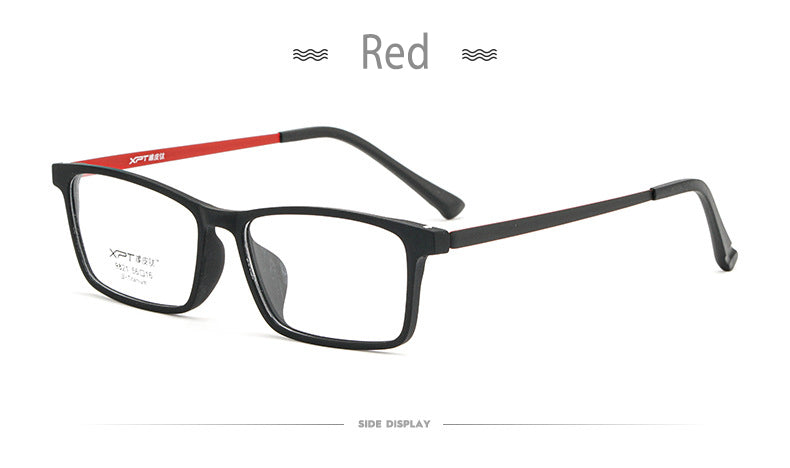 Hotony Unisex Full Rim Rectangle TR 90 Resin B Titanium Frame Eyeglasses 9821 Full Rim Hotony