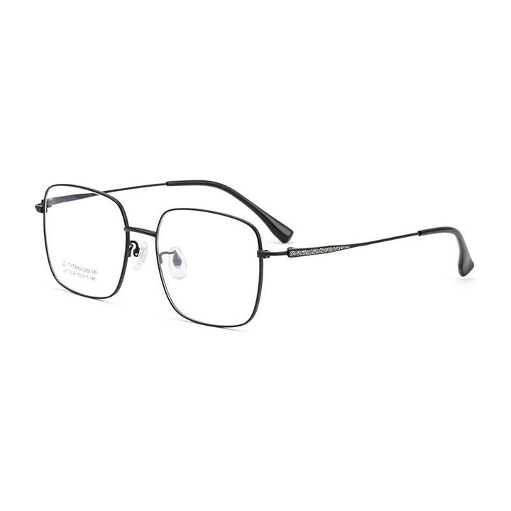 Handoer Unisex Full Rim Large Square Titanium Eyeglasses 17004 Full Rim Handoer