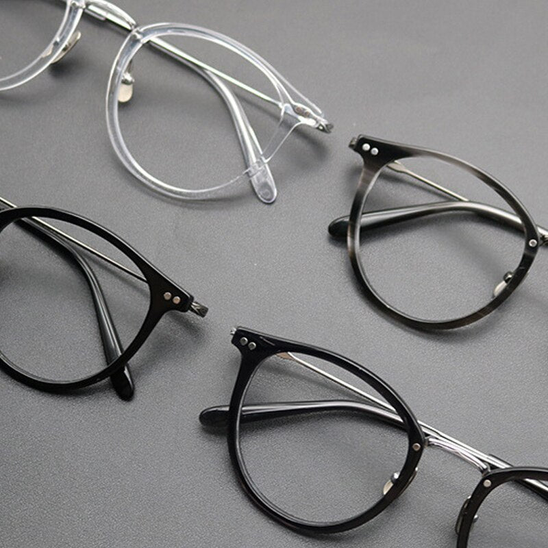 Gatenac Unisex Full Rim Round Titanium Acetate Frame Eyeglasses Gxyj717 Full Rim Gatenac