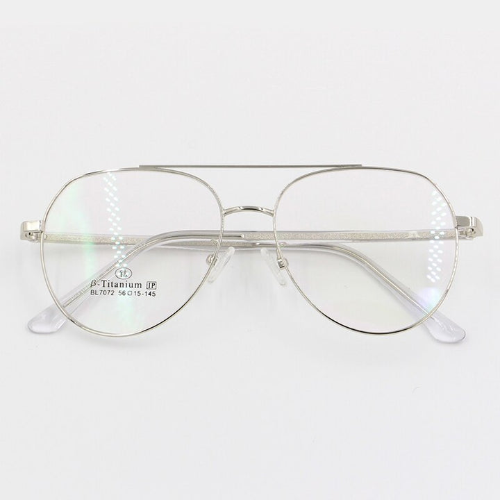 Unisex Full Rim Round Alloy Frame Eyeglasses Scbl7072 Full Rim Bclear Silver  