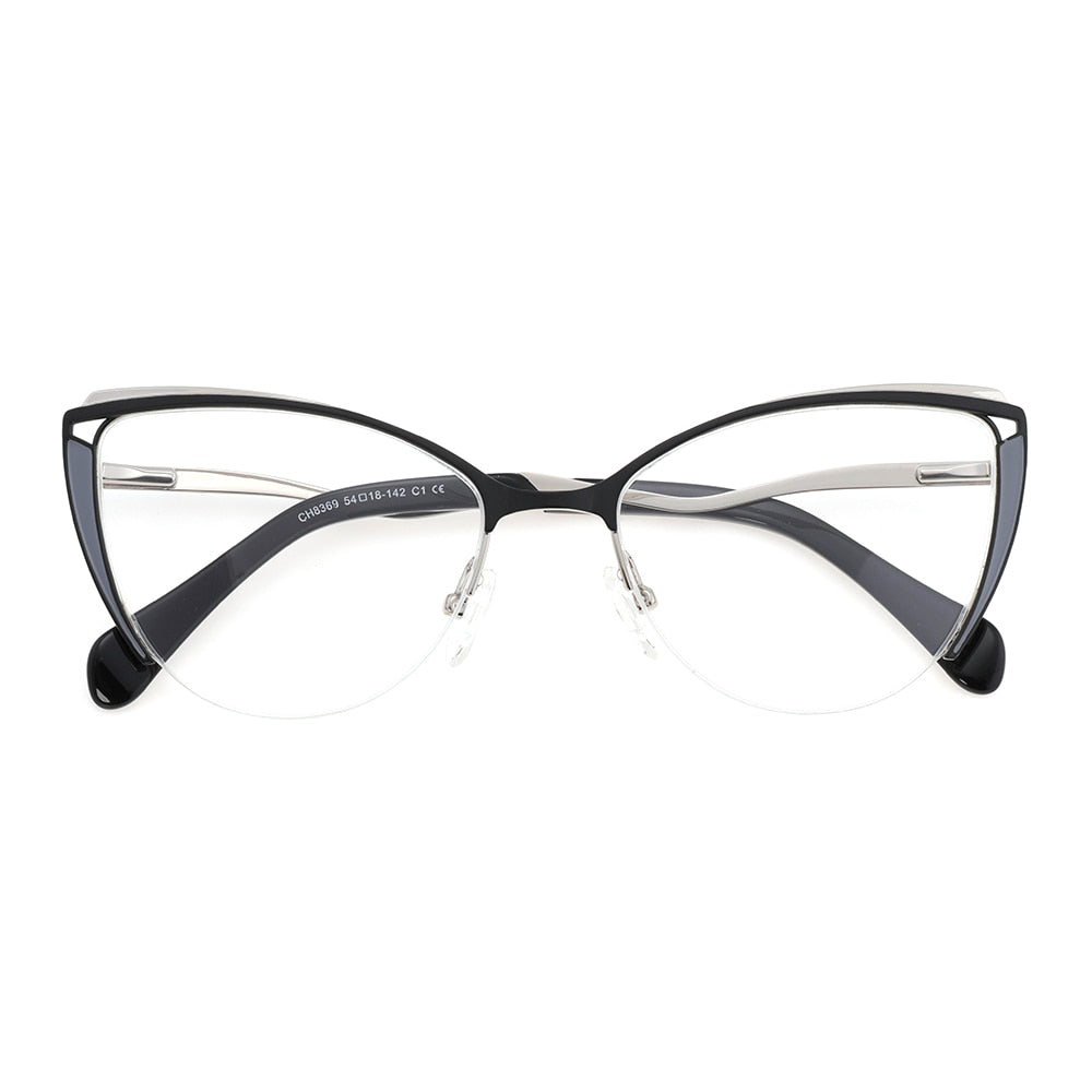 Laoyehui Women's Eyeglasses Cat Eye Alloy Reading Glasses 8369 Reading Glasses Laoyehui 0 Black