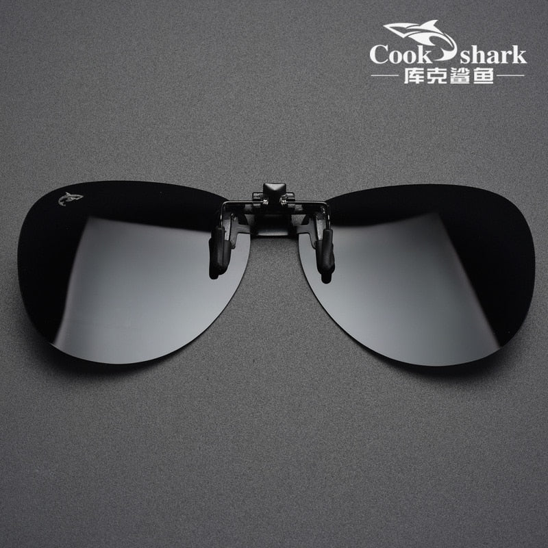 Cook Shark Polarized Men's Sunglasses Clip Driving Glasses Clip Driving Uv Sunglasses Cook Shark