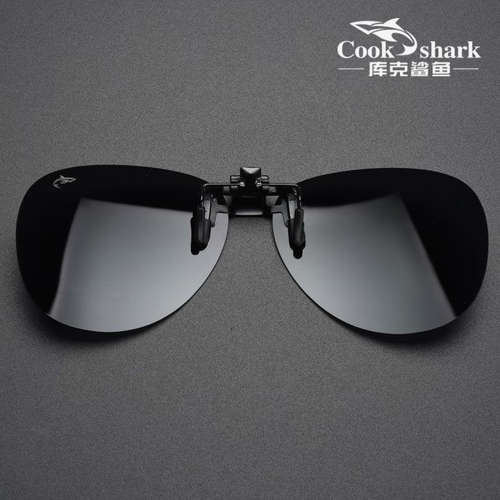 Cook Shark Polarized Men's Sunglasses Clip Driving Glasses Clip Driving Uv Sunglasses Cook Shark