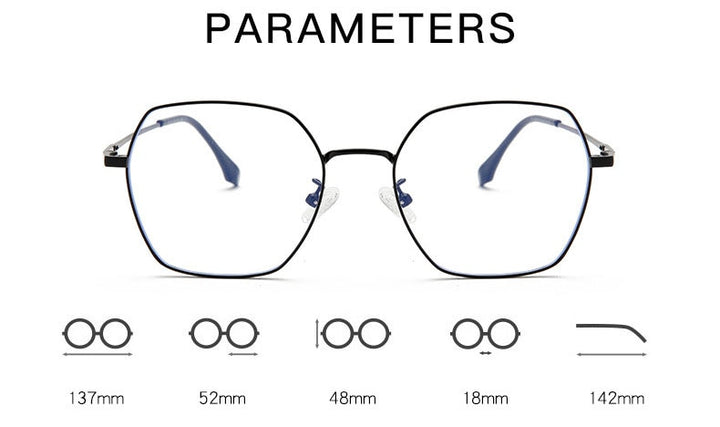 Hotochki Unisex Full Rim Alloy Frame Spring Hinge Eyeglasses 9339 Full Rim Hotochki