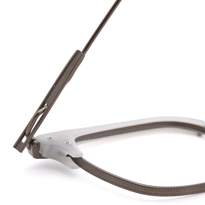 Muzz Men's Full Rim Square Titanium Acetate Frame Eyeglasses 107 Full Rim Muzz