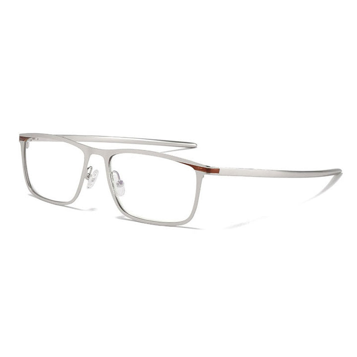 Hotochki Unisex Full Rim Nickel Alloy PC Plastic Resin Frame Eyeglasses 5138 Full Rim Hotochki Silver