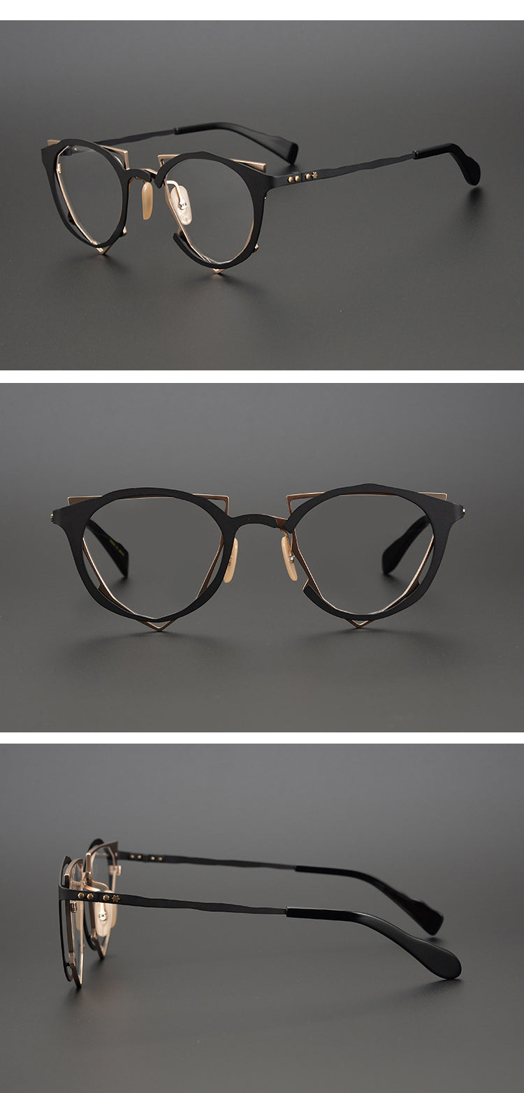 Gatenac Unisex Full Rim Triangle Alloy Frame Eyeglasses Gxyj535 Full Rim Gatenac