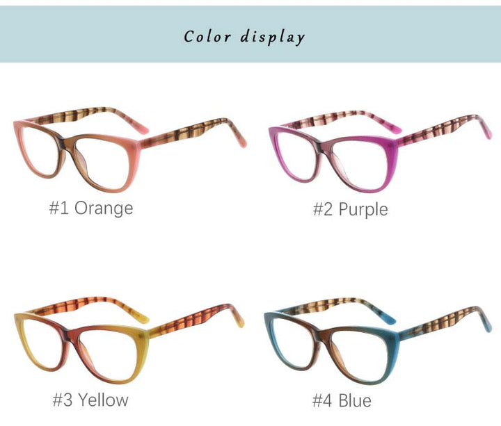 CCspace Unisex Full Rim Oval Cat Eye Acetate Frame Eyeglasses 53408 Full Rim CCspace