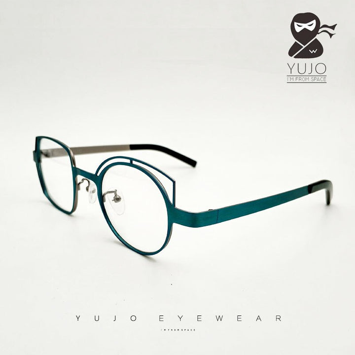 Yujo Unisex Square Round Stainless Steel Reading Glasses 811010 Reading Glasses Yujo