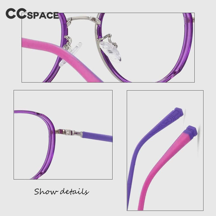 CCspace Children's Unisex Full Rim Round Tr 90 Titanium Frame Eyeglasses 53969 Full Rim CCspace