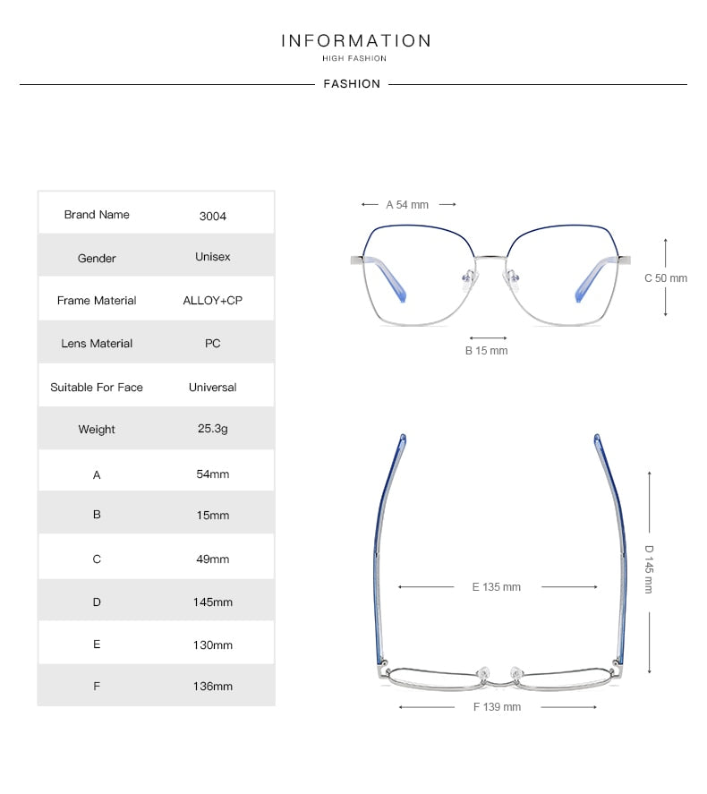 Hotochki Women's Full Rim Polygon TR-90 Resin Alloy Frame Eyeglasses 3004 Full Rim Hotochki