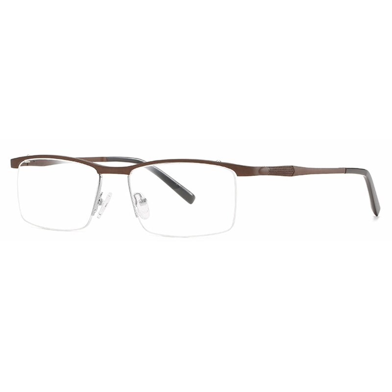 Hotony Unisex Semi Rim Square Alloy Frame Eyeglasses 6303 Semi Rim Hotony