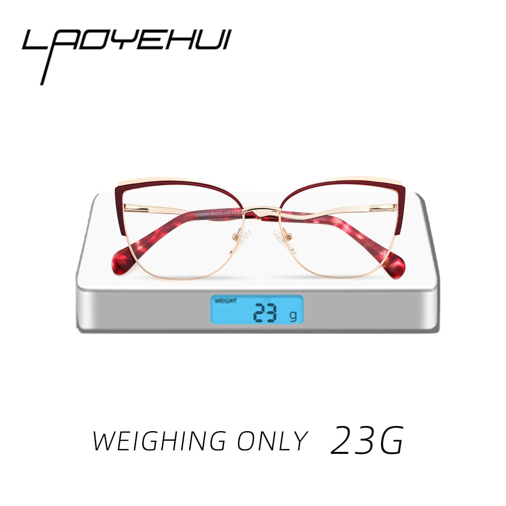 Laoyehui Women's Eyeglasses Cat Eye Alloy Reading Glasses Ch8353 Reading Glasses Laoyehui
