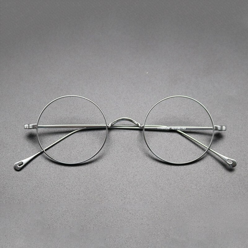 Gatenac Unisex Full Rim Round Titanium Frame Eyeglasses Gxyj573 Full Rim Gatenac Silver