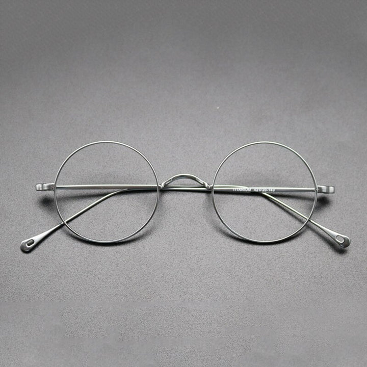 Gatenac Unisex Full Rim Round Titanium Frame Eyeglasses Gxyj573 Full Rim Gatenac Silver