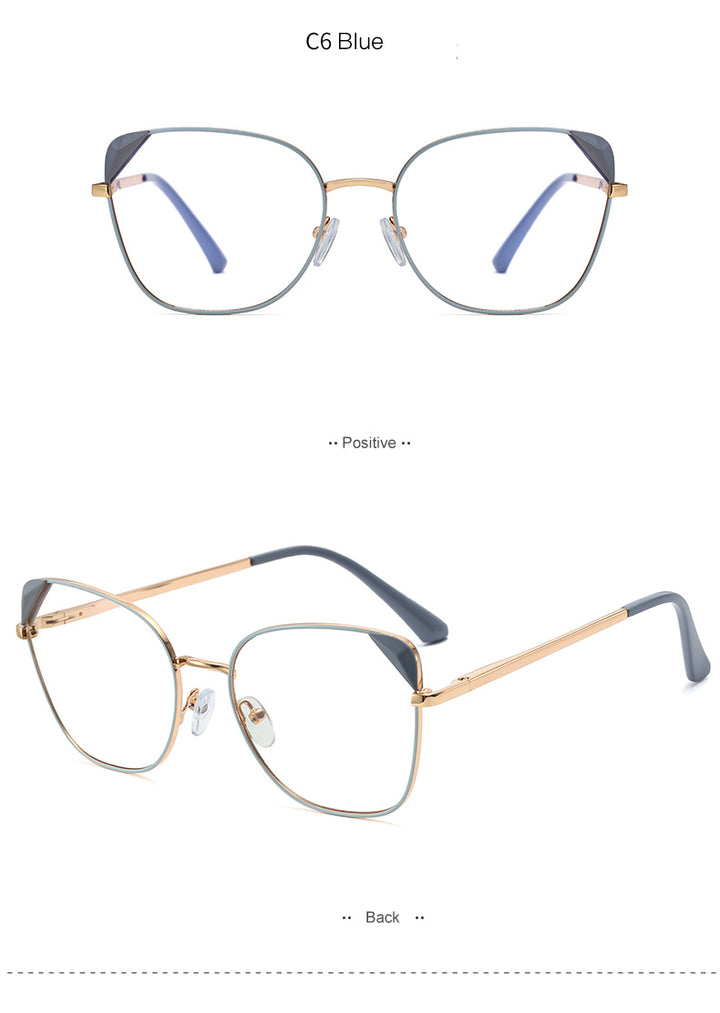 Hotony Women's Full Rim Cat Eye TR 90 Resin Alloy Frame Eyeglasses 95805 Full Rim Hotony