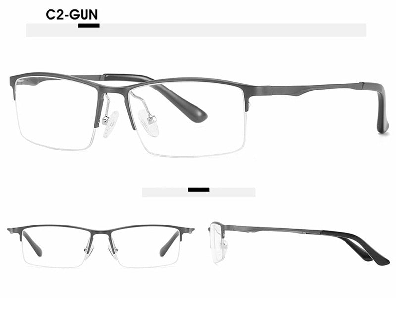 Hotony Unisex Semi Rim Rectangle Alloy Frame Eyeglasses 6263 Semi Rim Hotony