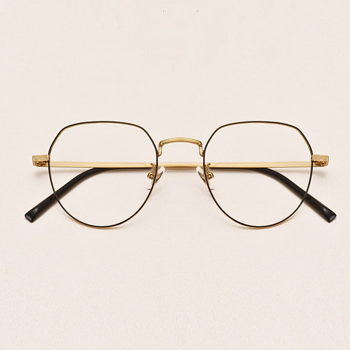 Yimaruili Unisex Full Rim Round Titanium Frame Eyeglasses 1901 Full Rim Yimaruili Eyeglasses